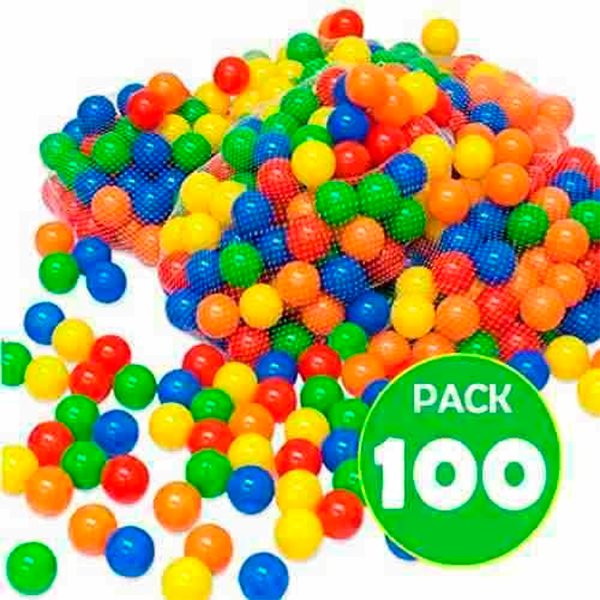 Pack 100 Pelotas Plásticas Para Piscina Colores